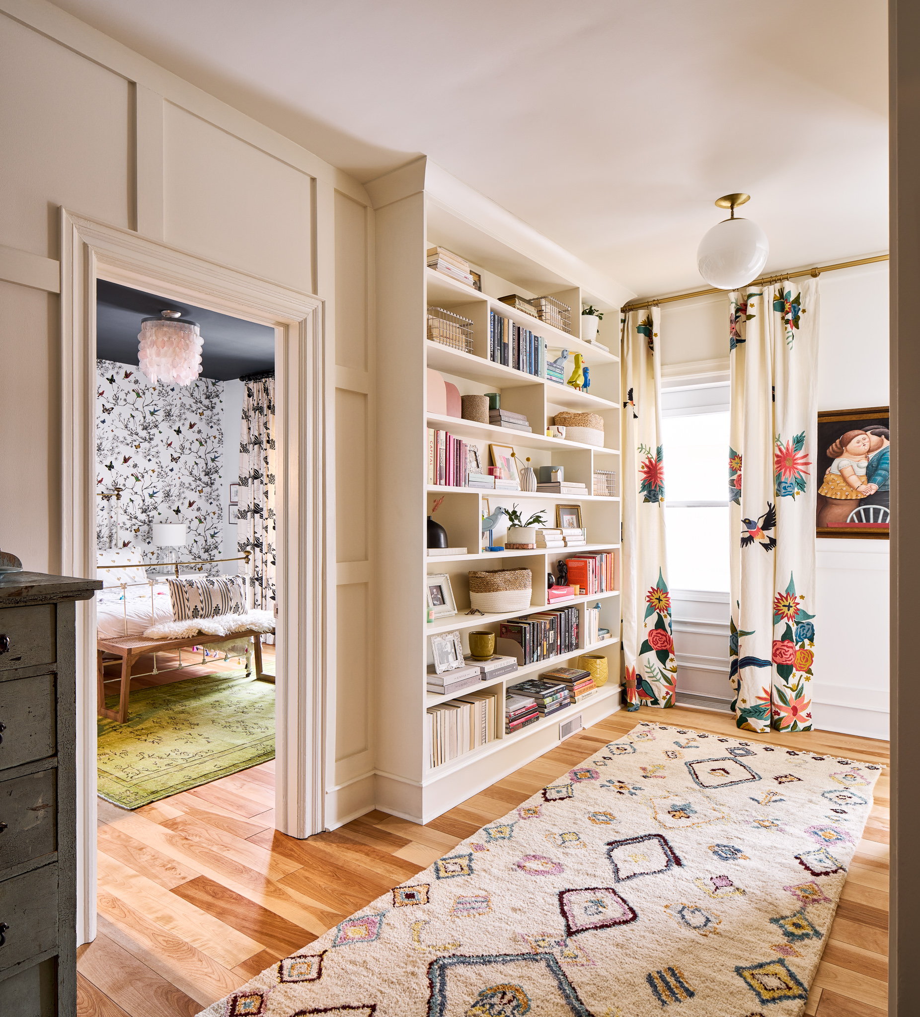 built in cabinetry with a load of books!